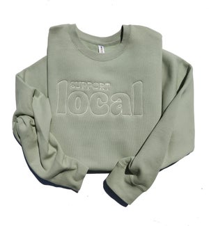 Support Local Embroidered Crew